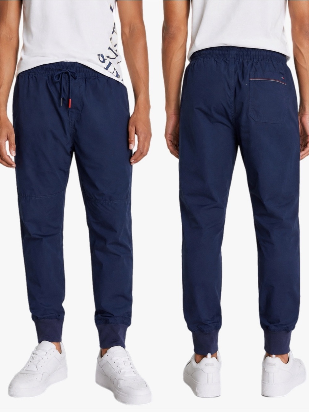 Tommy Hilfiger Navy Blue Drawstring Joggers Men’s Size Medium Athleisure